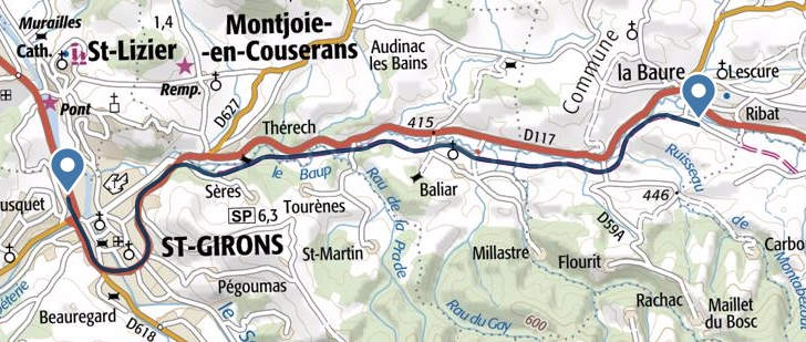 Voie verte et fin de ligne Foix SaintGirons 08 de la gare de