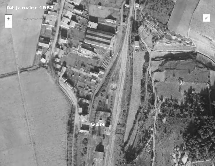 Agrandir l'image Photo aérienne de l'emprise de la gare de Bize