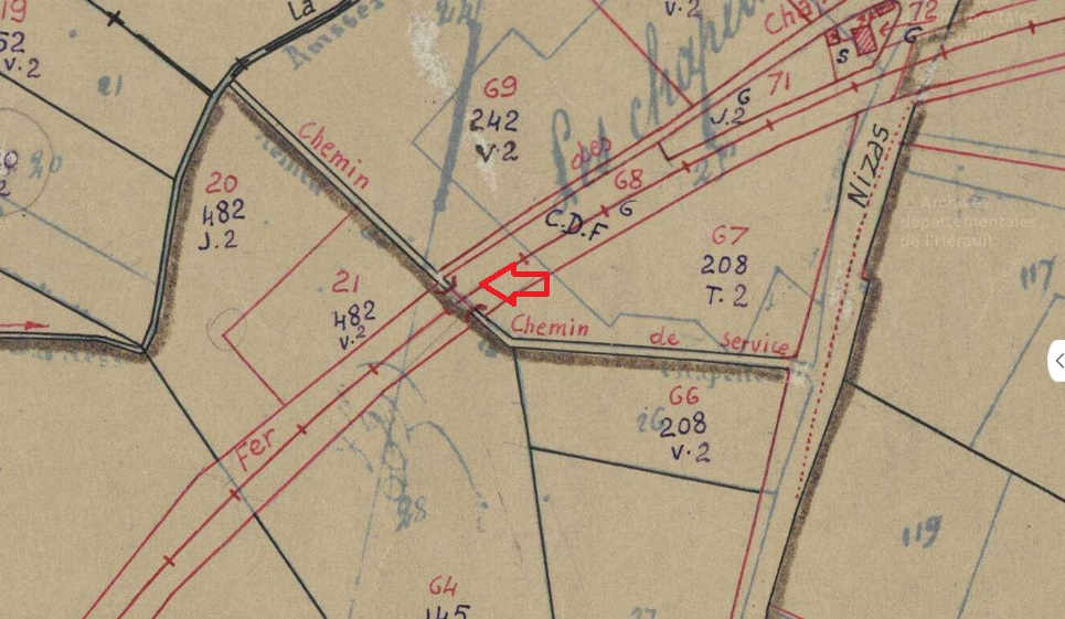 Agrandir l'image De la gare de Nizas-Fontès à la halte de Nizas-Bourg