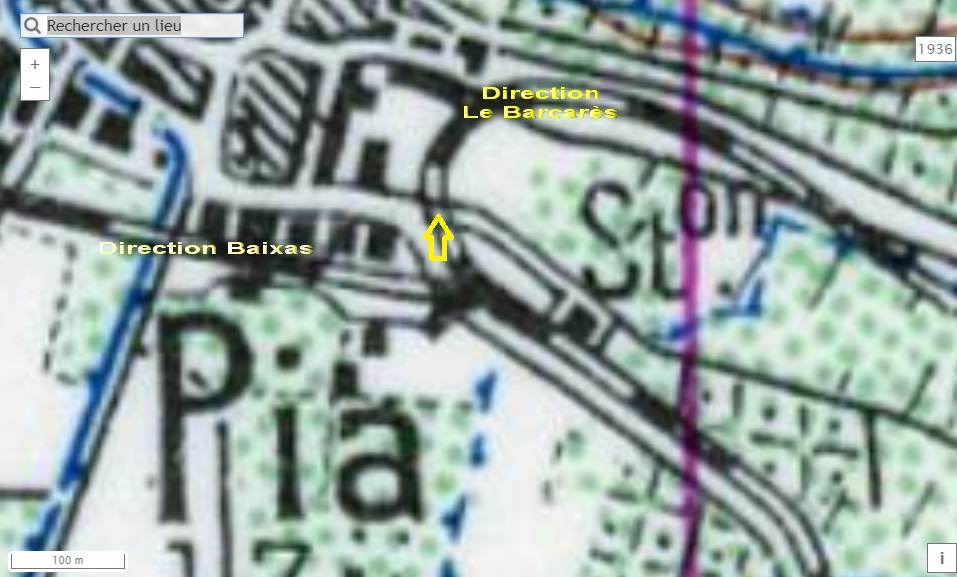 Agrandir l'image De la gare de Bompas à la gare de Pia