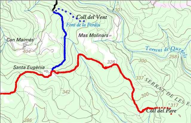 Agrandir l'image Position du Collet del Vent sur carte ICC