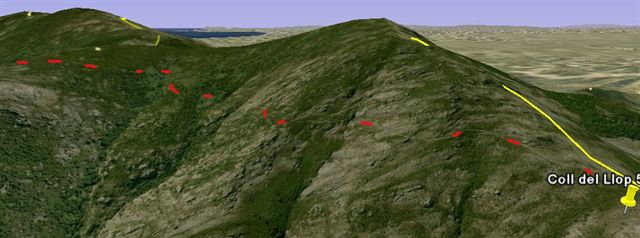 Agrandir l'image Du coll del Teixo au coll del Torn sur Google Earth