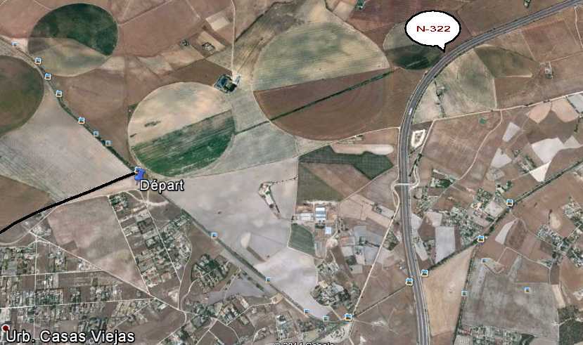 Dpart de la Via Verde de Alcaraz peq d'Albacete, sur Google Earth