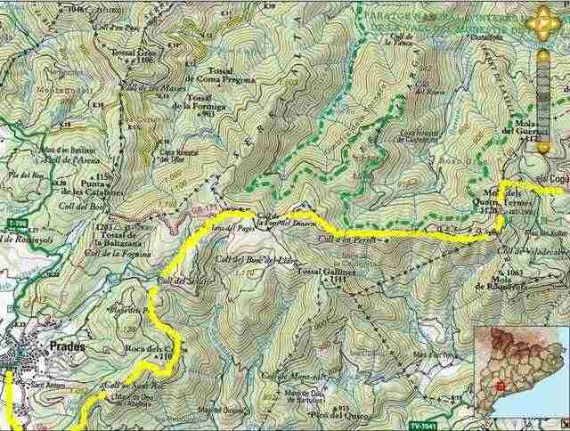Agrandir l'image Carte des environs de Prades