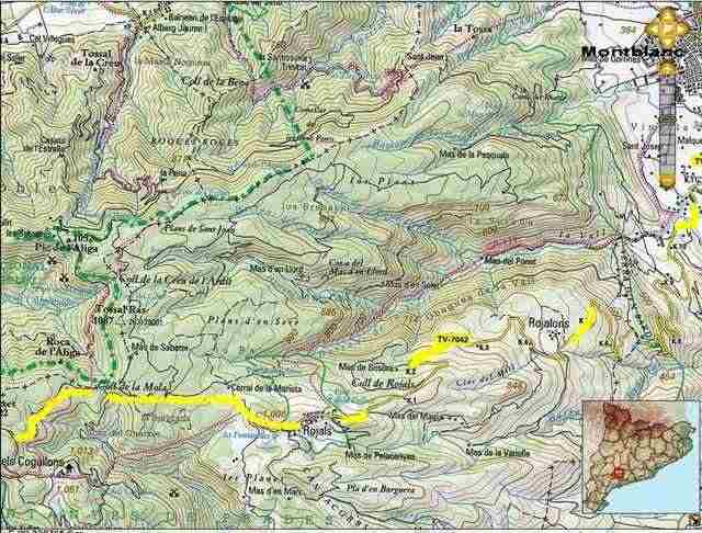 Agrandir l'image Carte des environs de Rojals