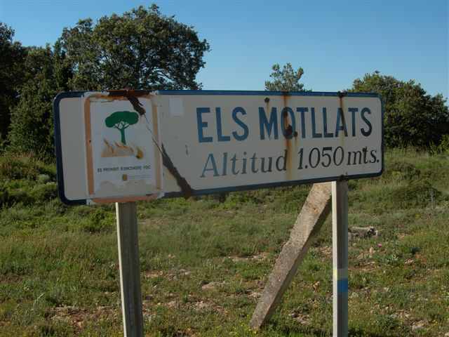 Agrandir l'image Els Motllats altitud 1050 mts. (Panneau)