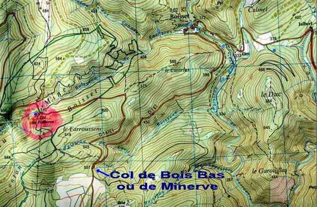 Agrandir la carte Col de Bois-Bas situé sur carte