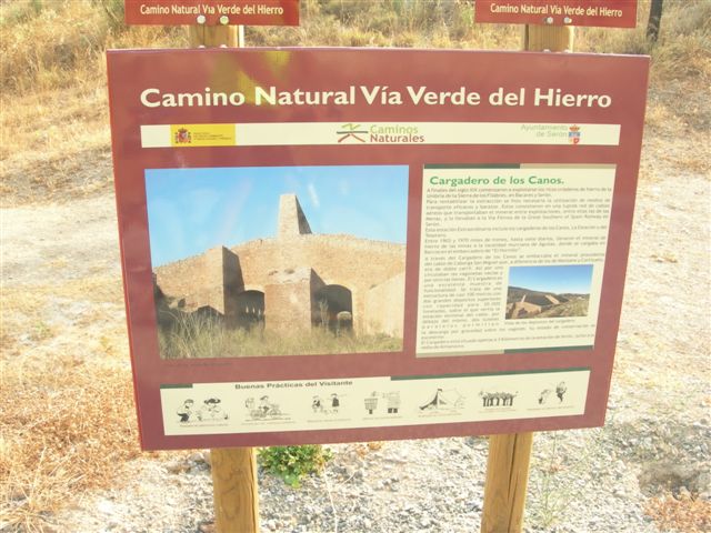 Panneau sur la Piste Verte del Hierro (Seron)
