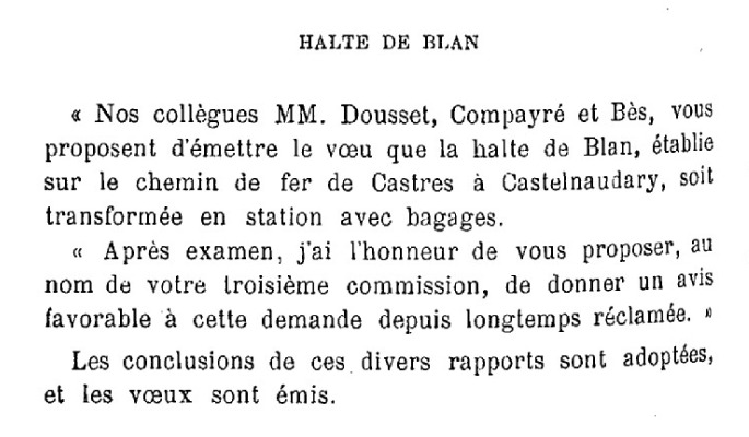 Agrandir l'image De la halte de Blan à la gare de Lempaut
