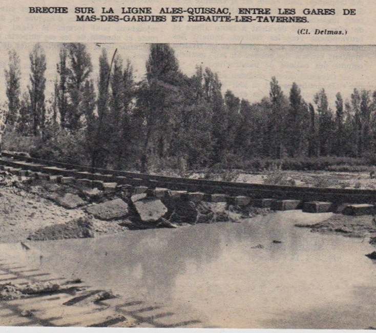 Agrandir l'image De la gare de Ribaute-les-Tavernes à la gare du Mas-de-Gardies