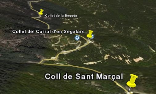 Agrandir l'image Collet du Corral d'en Segalar sur Google Earth